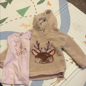 Adorable Beige and Pink Kids Hoodie and Top Set